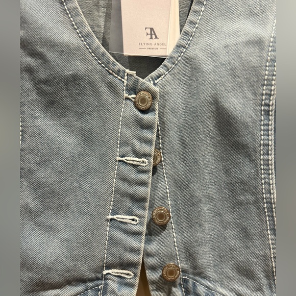 Flying Angel NWT Denim Vest Cropped - Picture 2 of 7